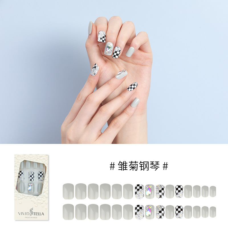 Spot Goods Weisidai Middle T Ballet Nail Short Square Head Wear Nail 30 Pieces Finished Soft Nail Fake Nails Tear Film Ready to Use