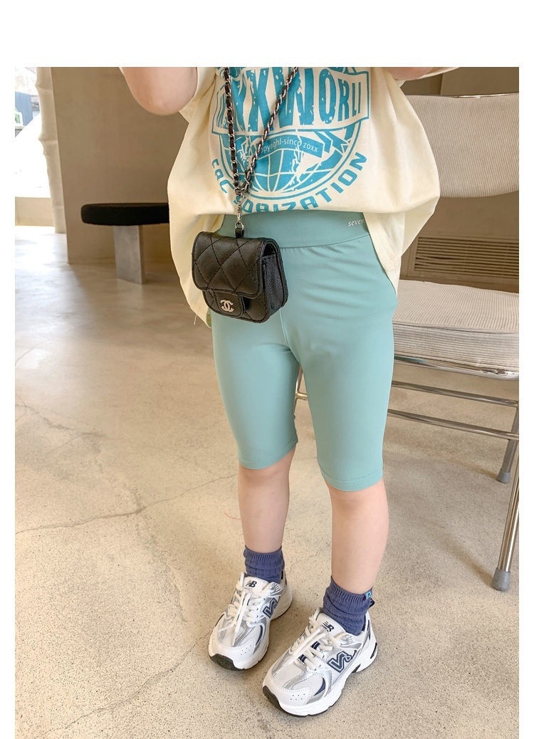 女童鲨鱼裤薄款夏儿童女宝宝五分打底裤高弹单车裤骑行裤子芭比裤