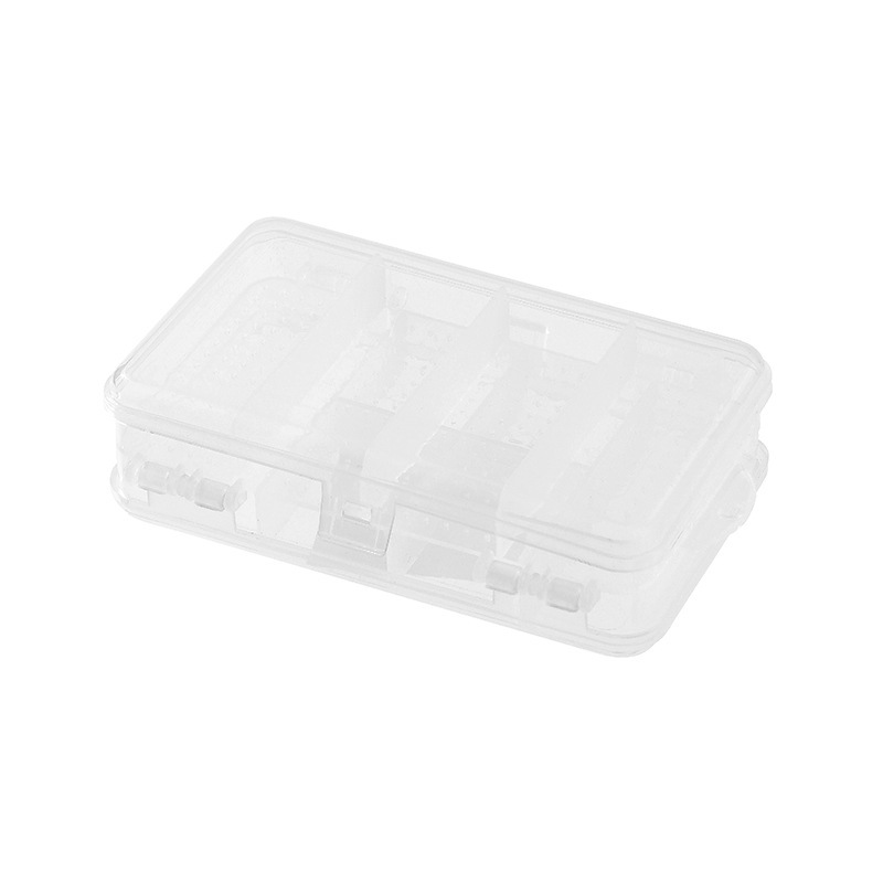 Double Deck Compartment Portable Jewelry Box Plastic Transparent Earrings Storage Box Ornament Double-Sided 10-Grid Mini Storage Box