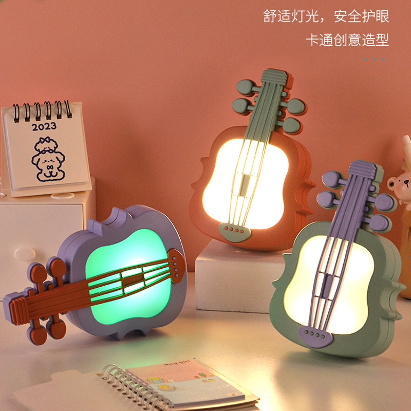 2023 New Violin Eye Protection Table Lamp USB Charging Three Gear Adjustable Portable Student Bedroom Atmosphere Small Night Lamp