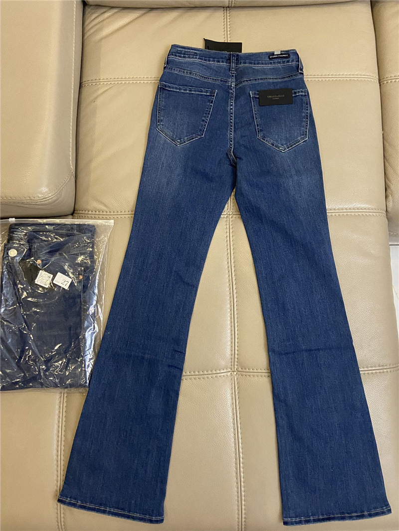 21春款lisa和倪妮流金岁月同款拖地微喇牛仔裤纯棉弹力柔软微喇裤