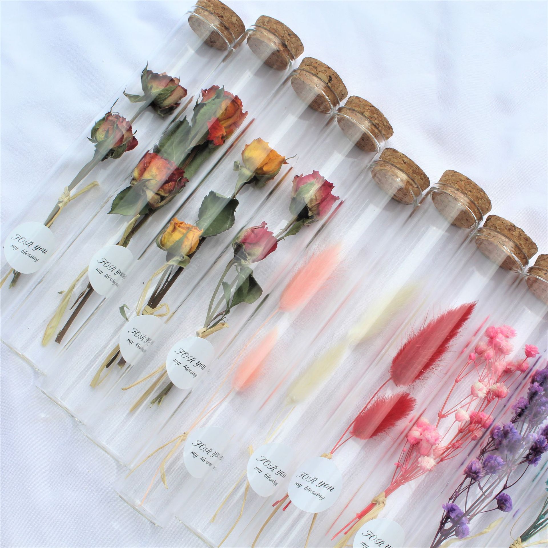 迷你许愿瓶玻璃试管干花玫瑰永生满天星创意礼品伴手礼盒搭配花束