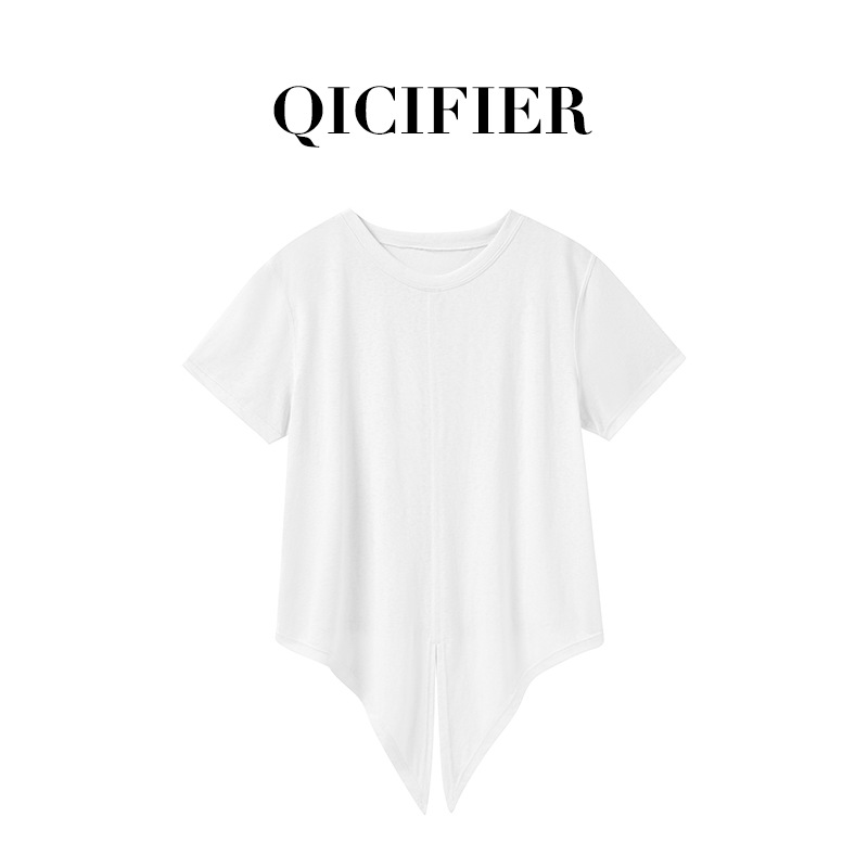 Qcfe Summer New Outdoor Running Sports Workout Blouse Short Sleeve Moisture Absorption Breathable Light Thin and Loose Top for Women