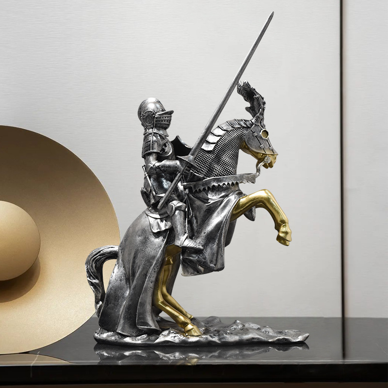 European Retro Knight Decoration TV Cabinet Wine Cabinet Office Decorations Roman Armor Soldiers Model Home Ornament