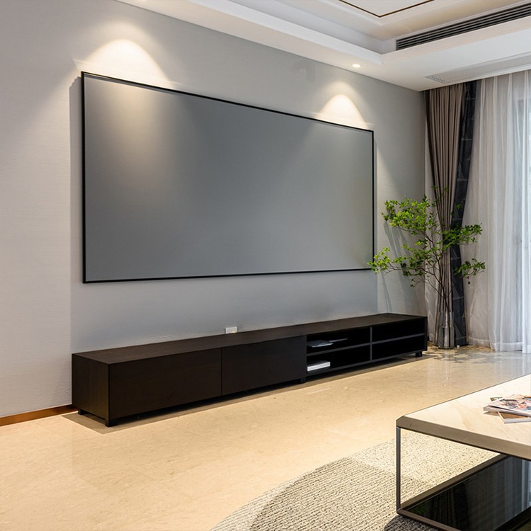 投影画框幕布100寸超大屏4k高清光幕焦黑画框幕布投影仪壁挂