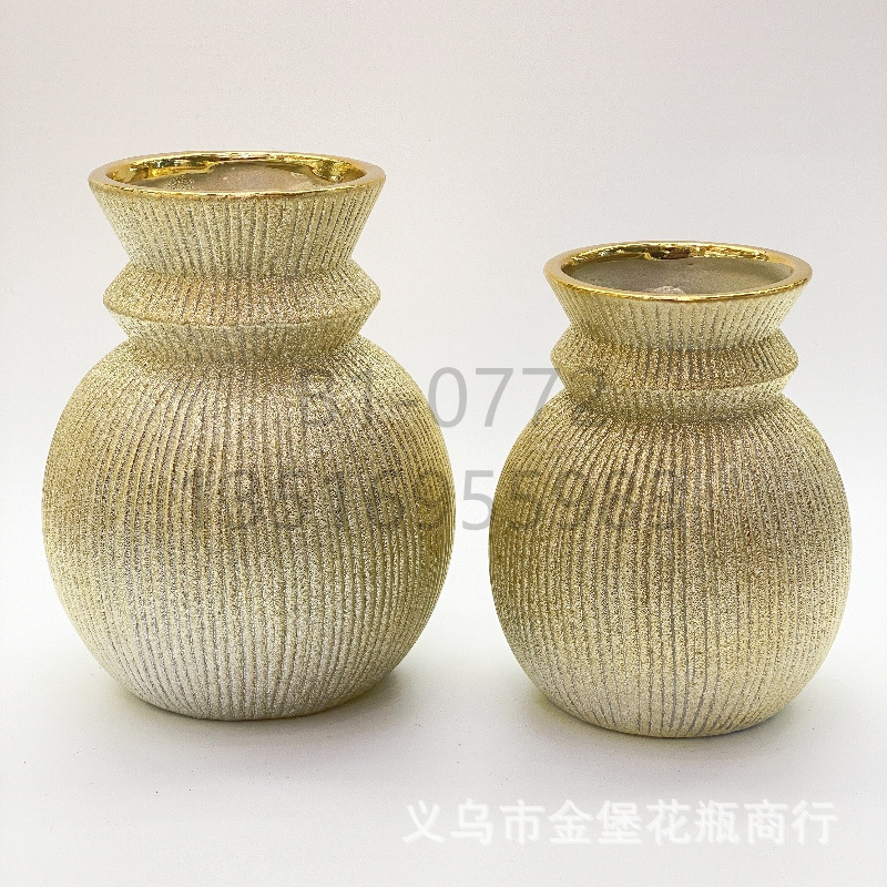 Factory Wholesale Ceramic High-Grade Shrink Point Glaze Artisan Vase Frosted Flower Pot Crafts Home Furnishings and Decorations