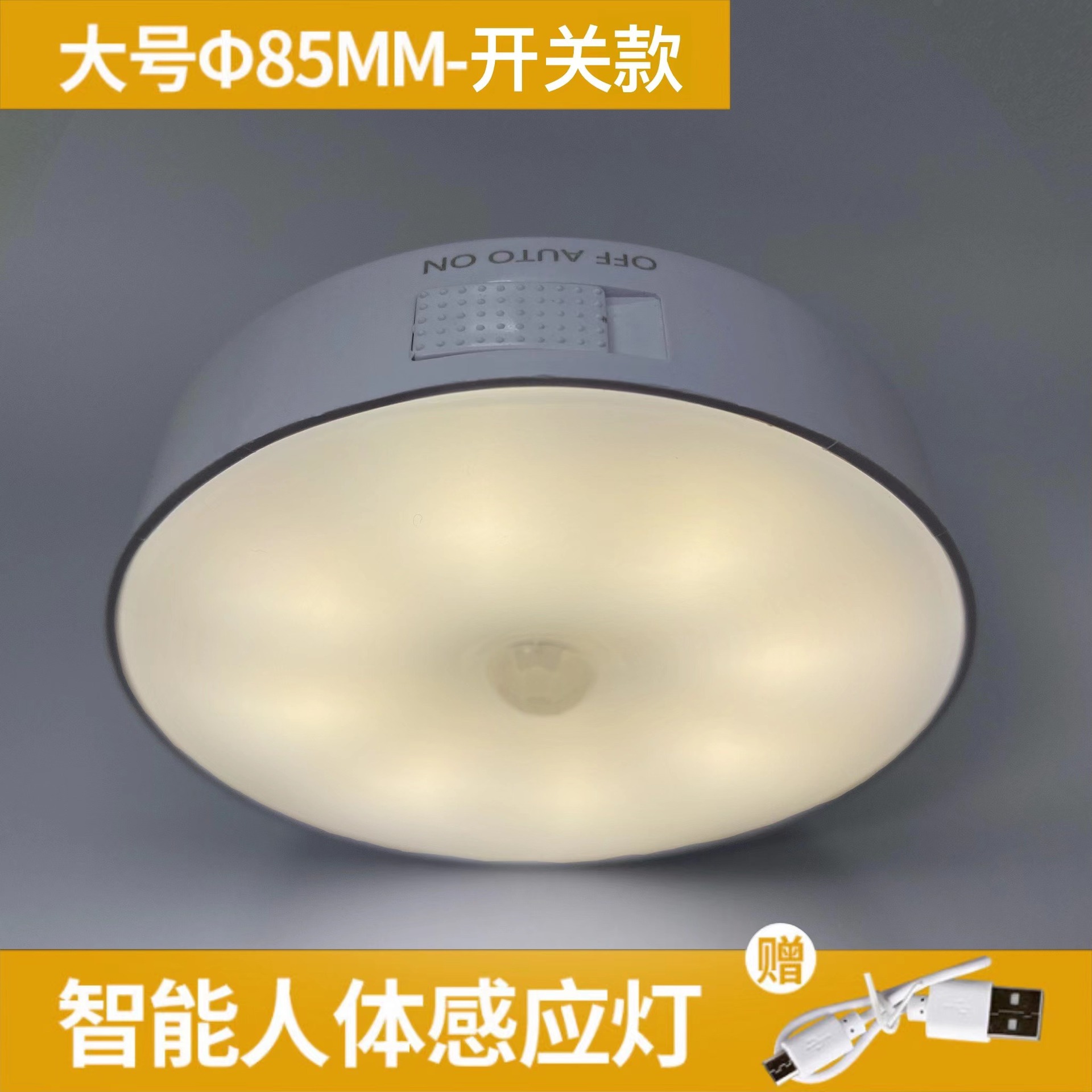 LED Smart Human Body Small Induction Night Lamp Rechargeable Night Light Wardrobe Light Cabinet Light Bedside Lamp Wall Lamp