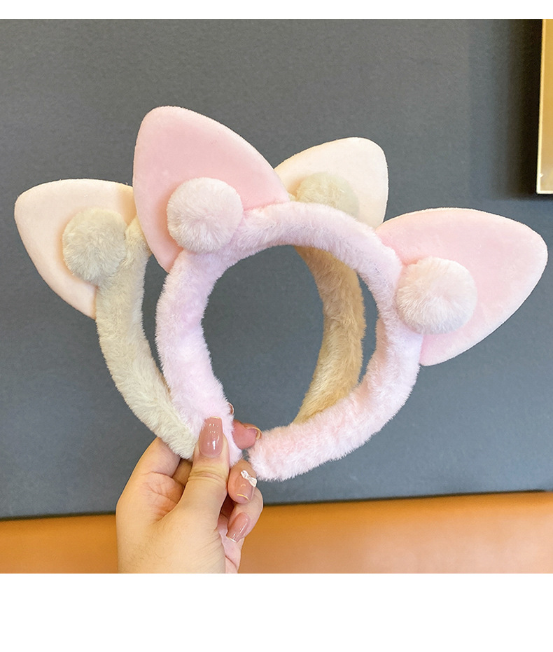 韩国可爱猫耳朵发箍女洗脸毛绒绒发卡简约超萌少女心发饰发带头箍