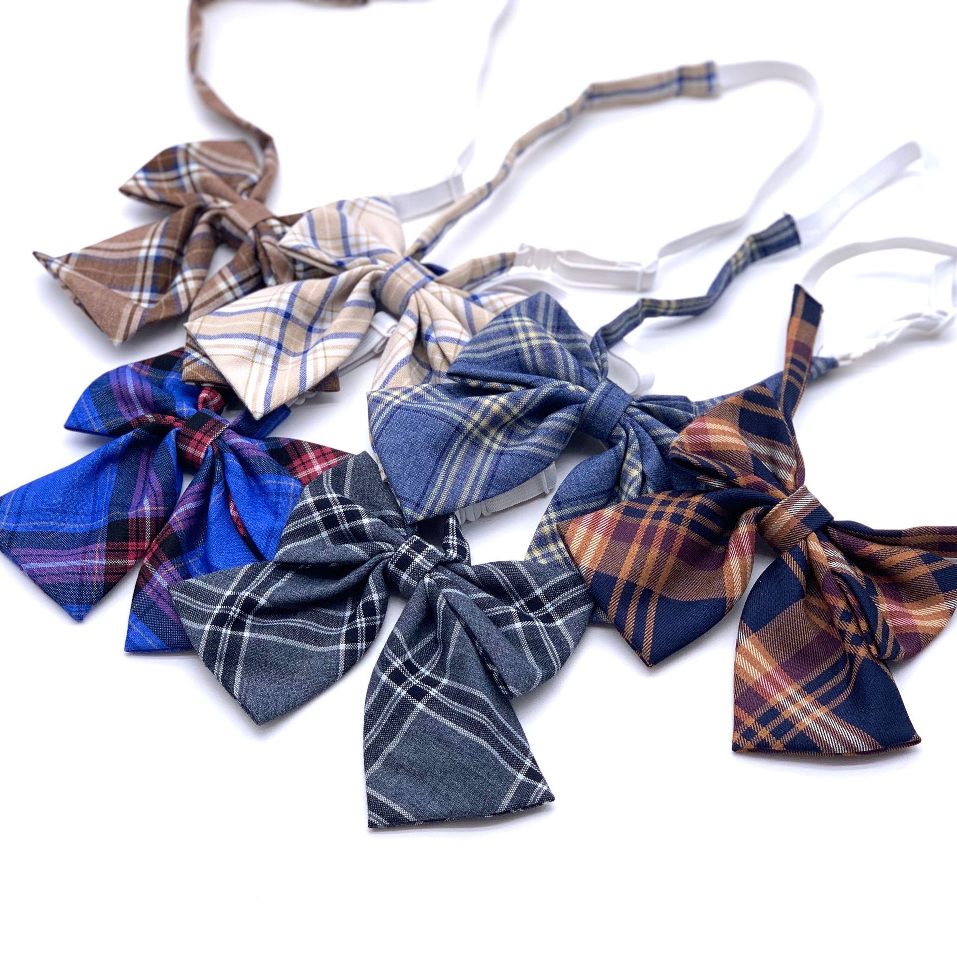 jk领结领花格子日系制服衬衫水手服学院风免打蝴蝶结校服领花