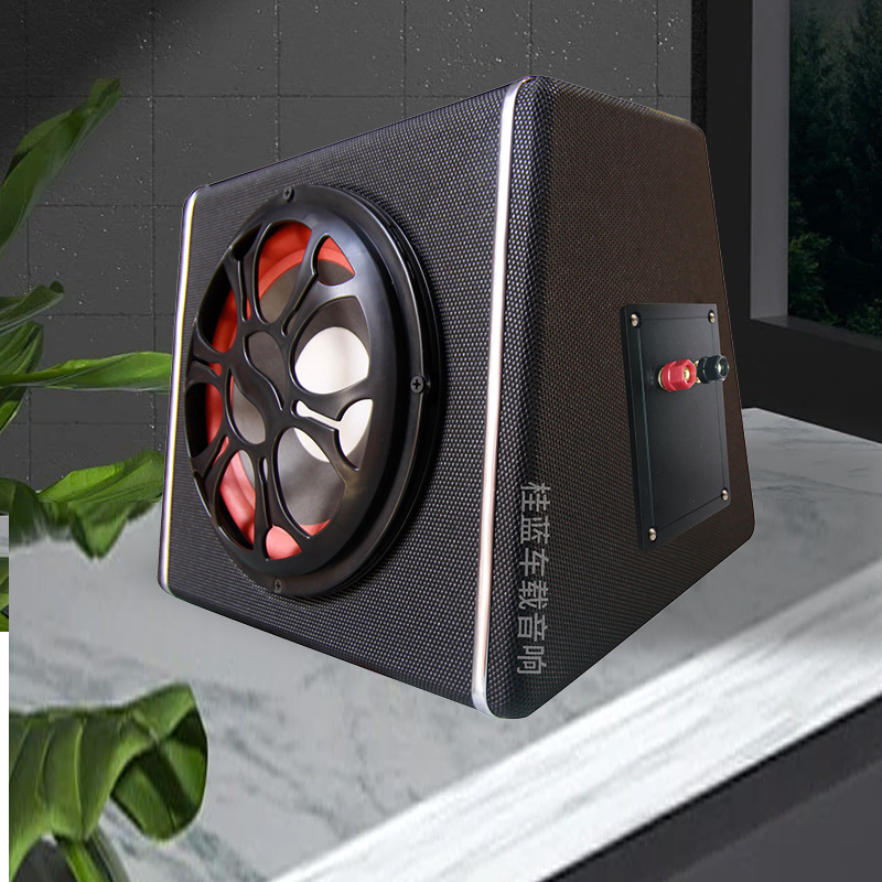 5寸6寸8寸10寸梯形皮革无源低音炮 音响改装半成品小功率桌面音箱