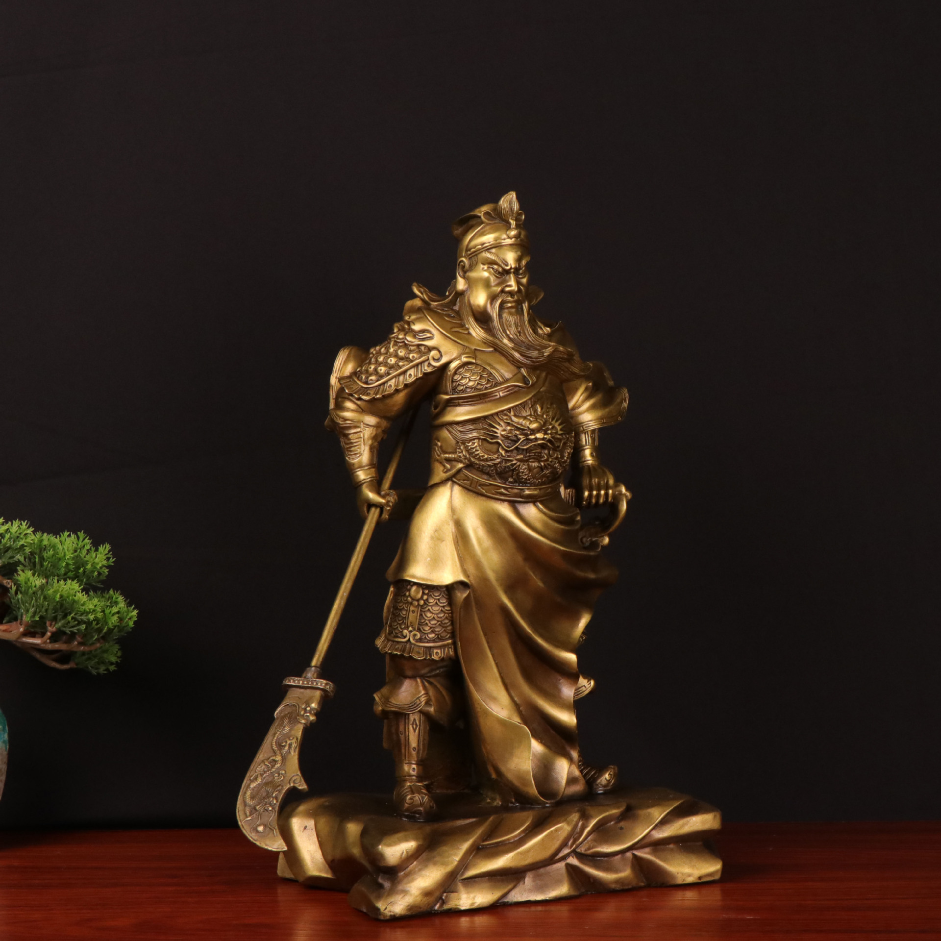 纯铜关公 铜关公 提刀关公 关帝关二爷家用供奉神像摆件厂家批发