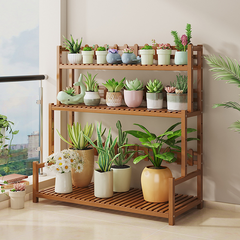 实木花架子客厅落地式置物架阳台花盆架室内多肉架多层植物摆放架