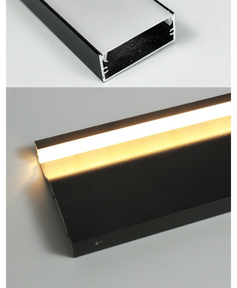 线条灯led灯黑色灯灯带灯条嵌入式u型铝材长条硬灯条亮灯带条