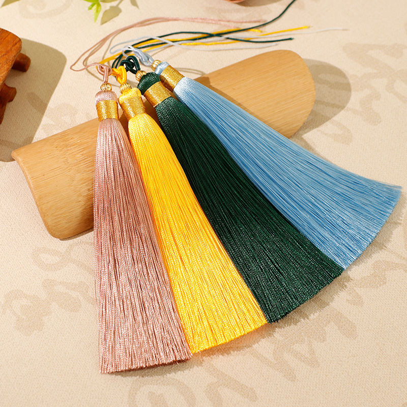 double pull ring around gold thread tassel long clothing diy creative fan pendant hanging tassel accessories