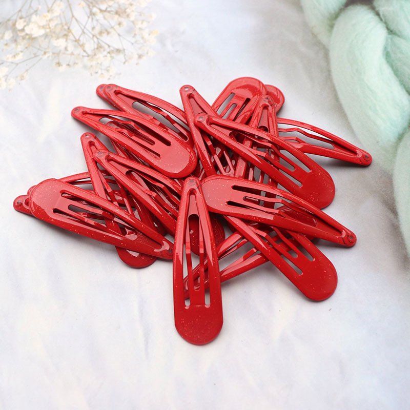 20 Large Oil Drops Glitter BB Clip Chinese Red Bang Clip Girl Heartbreak Hair Side Clip Hairpin Hair Ornaments Suit
