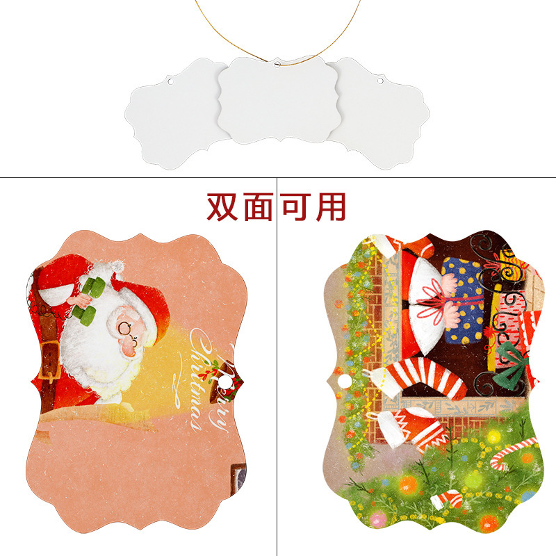 Thermal Transfer Pendant Wooden Christmas Pendant Christmas Pendant Double-Sided Sublimation Wood Board Painting Christmas Pendant Wholesale