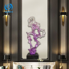 透明紫玉成烟水晶树脂摆件酒店餐厅玄关桌面摆设抽象仿水晶装饰品