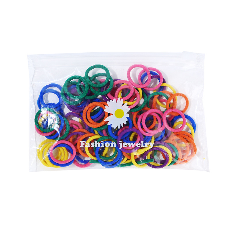 Children's Plush Small Rubber Band Wholesale Small Thumb Ring Bear Hair Ring Head Flower Rubber Ring Hair Ring Seamless Hair Rope