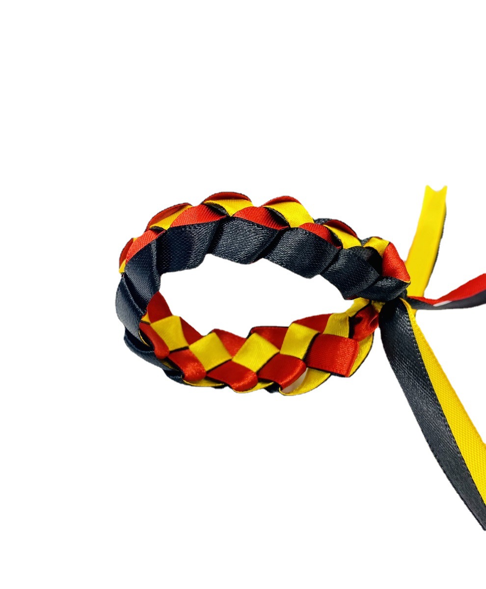 World Cup Flag Colors Hand-Woven Ribbon Carrying Strap Satin Ribbon Webbing Exhibition Activities Support Fans to Enter the Wrist