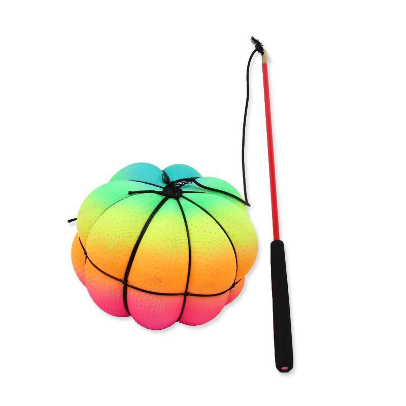 南瓜球甩甩球 pvc充气彩虹弹力球广场活动健身球 充气玩具球批发