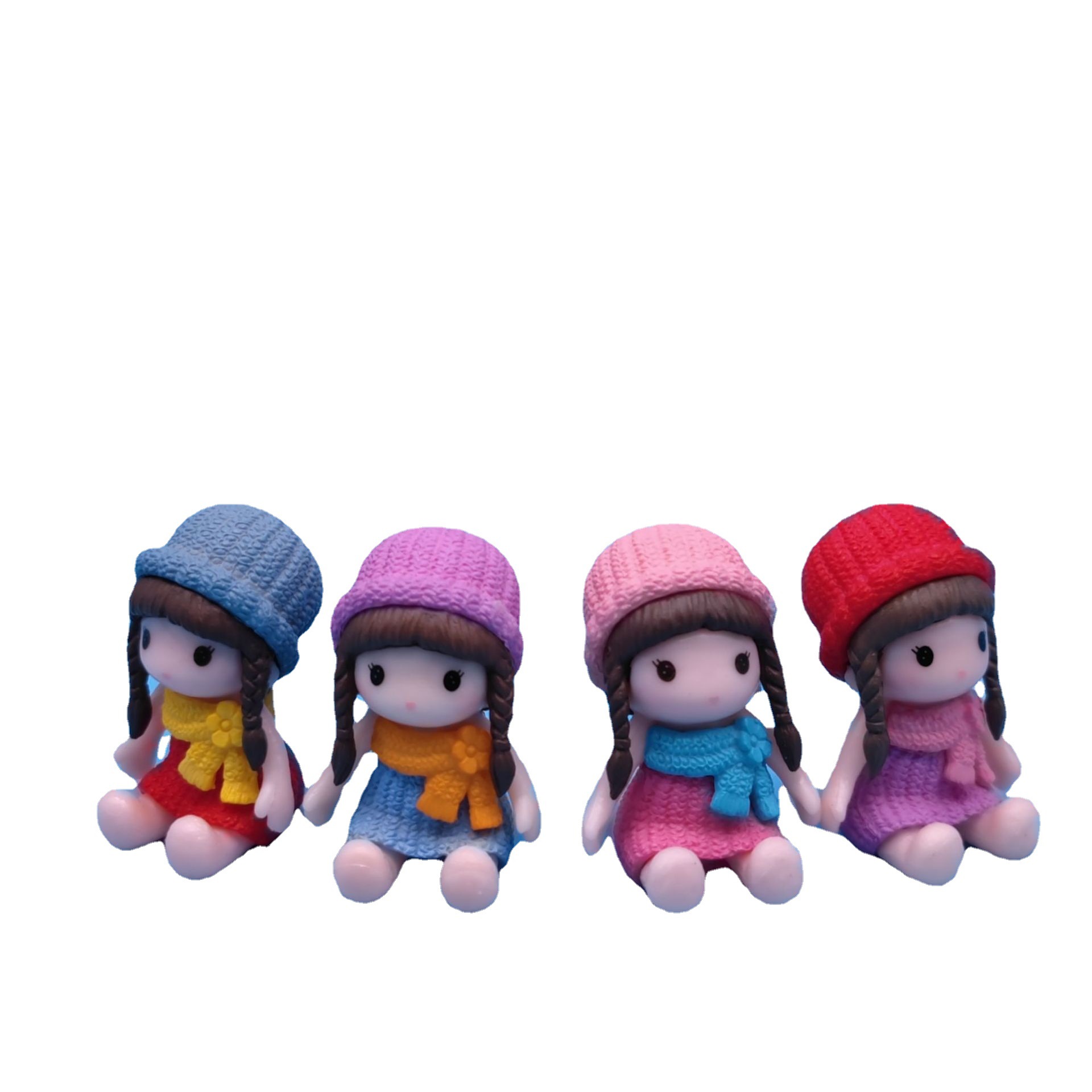 Factory Direct Sales Gift Decoration Four-Color Hat Girl Cartoon Small Gift Novelty Practical Doll Crafts Ornaments