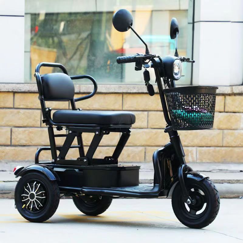 热销跨境老人电动三轮车折叠单人代步车电瓶车锂电池电动车汽车