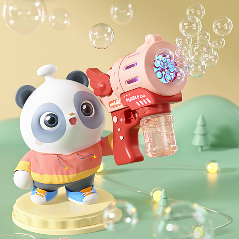 Internet Hot Angel Bubble Machine Automatic Gatling Handheld Children's Electric Toys Girl Heart Ins Style Wholesale