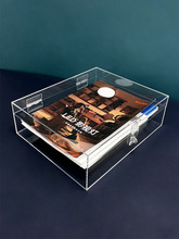 亚克力翻盖防尘收纳箱带锁储物箱高透明整理箱展示柜盒子掀盖品牌