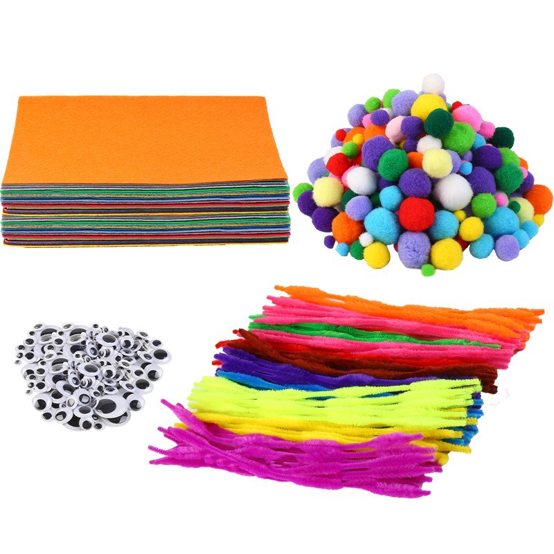 幼儿园材料儿童diy美工区美术扭扭棒毛根趣味制作材料包