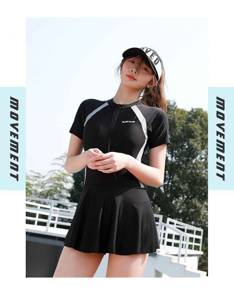 Sports One-Piece Swimsuit Ladies Conservative Women's Slimming plus Size Hot Spring Swimsuit New Skirt Women's Swimsuit Wholesale