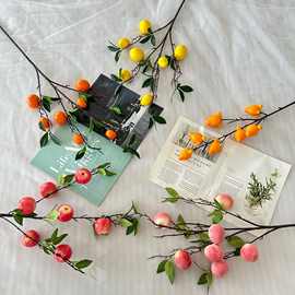 跨境新品仿真桃子假水果园林绿植造景装饰仿真水果跨境批发摆放品