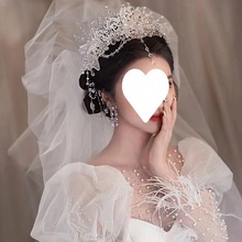 奢华闪亮皇冠新娘头饰眉心坠额链主纱发饰婚纱饰品_阿里巴巴找货神器