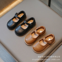 女童玛丽珍公主鞋2024春夏季新款韩版时尚小皮鞋魔术贴玛丽珍单鞋