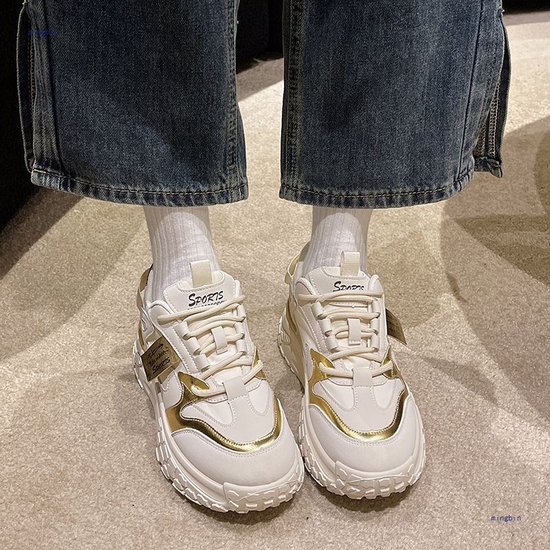 2025年春季百搭新款厚底老爹鞋女韩版时尚休闲网红女鞋