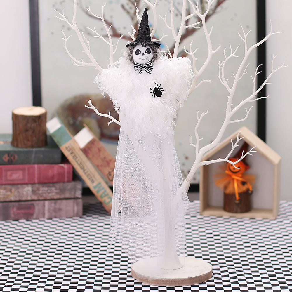 Halloween Venue Layout Props Witch White Ghost Doll Gauze Skirt Pendant Window Dress up Props Factory Wholesale