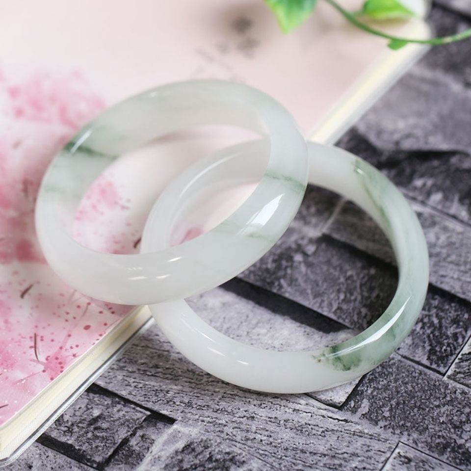 真品新疆天山翠手镯昆仑翠天山翠飘翠手镯女款简约时尚大方手镯