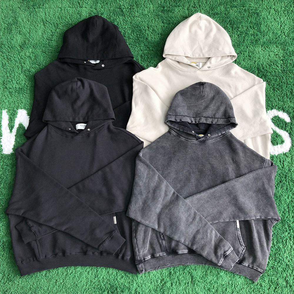 represent复线高街纯色连帽卫衣简约休闲宽松复古情侣连帽衫男