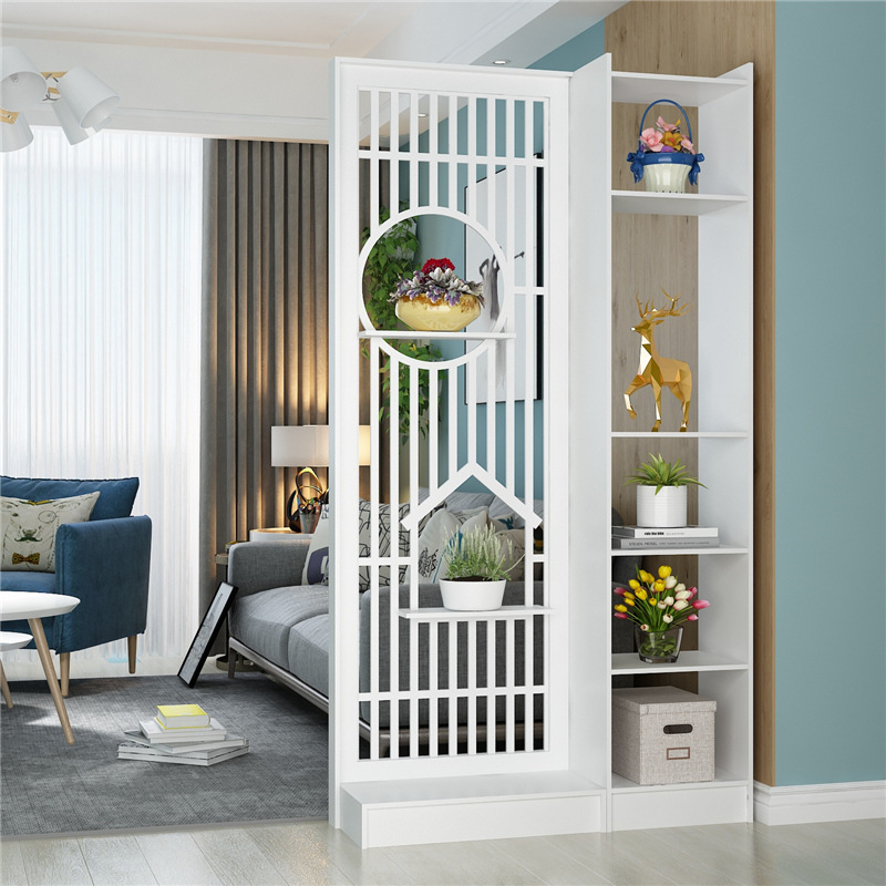 屏风隔断客厅简约现代入户挡煞装饰柜进门置物架网红镂空玄关雕花