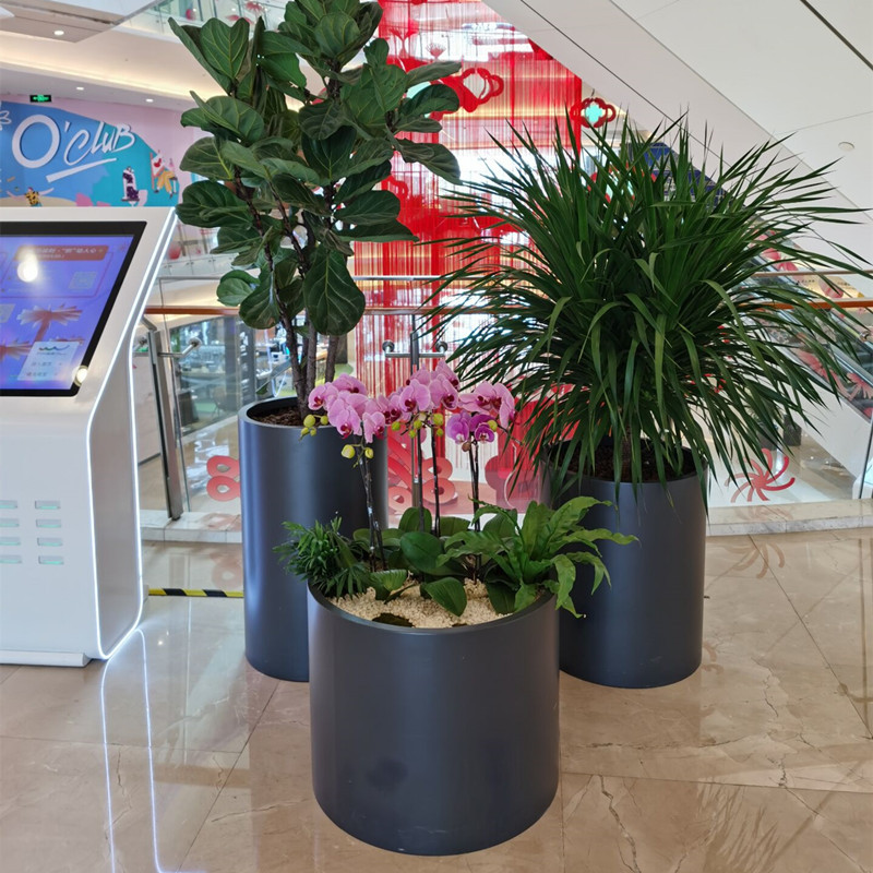 花器花艺组合酒店商场大堂落地绿植箱摆件机场大厅门口花盆花箱
