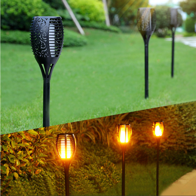 96led Solar Flame Lamp Floor Outlet Lawn Lamp Outdoor Induction Lamp Garden Courtyard Decoration Landscape Torch Light