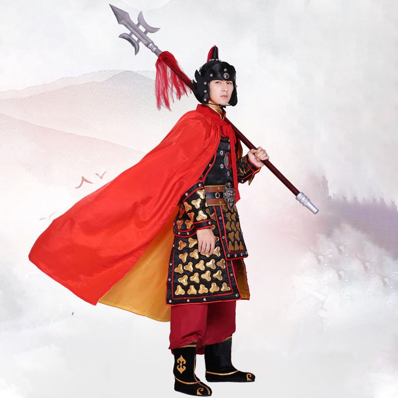 影视古装将军盔甲古代士兵铠甲武士战袍元帅服剧组群演服装演出服