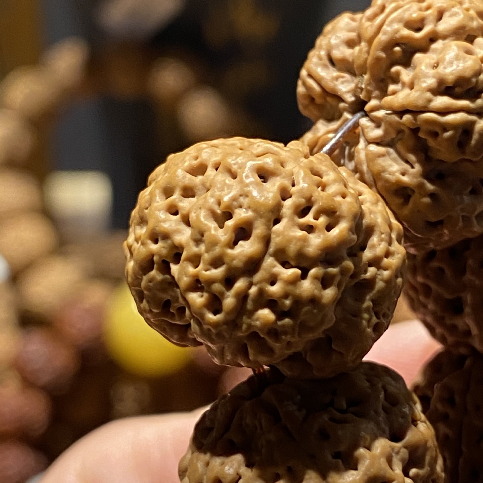 尼泊尔大金刚菩提子手串56瓣姜黄皮满肉矮桩老树五星蜂王针孔蜂窝