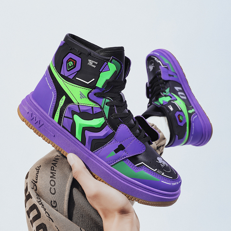 aj初号机联名限量版aj1莆田高帮板鞋男鞋动漫eva机甲运动鸳鸯潮鞋