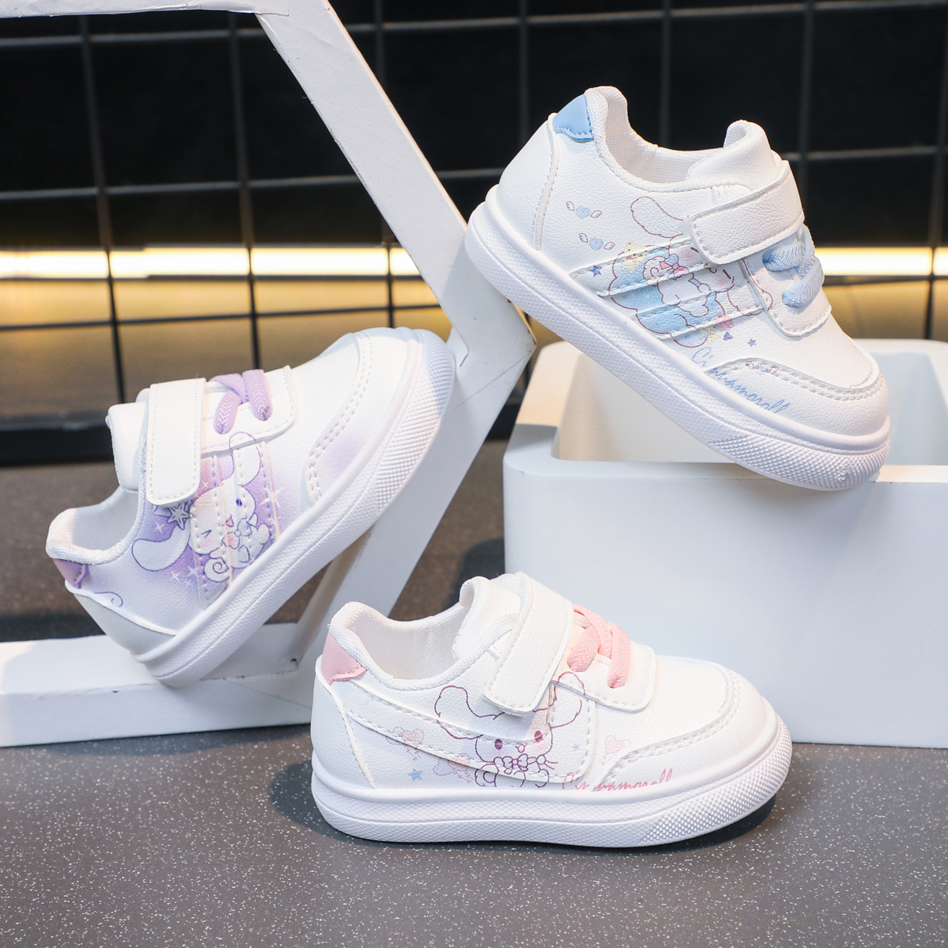 女童小白鞋2023春季新款儿童百搭运动鞋休闲小学生防滑软底单鞋