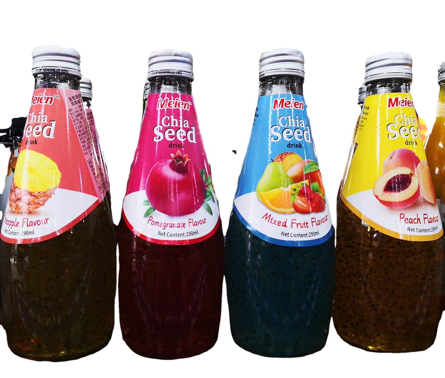 泰国进口美恩奇亚籽果汁饮料290ml *24瓶草莓桃子石榴菠萝味饮品