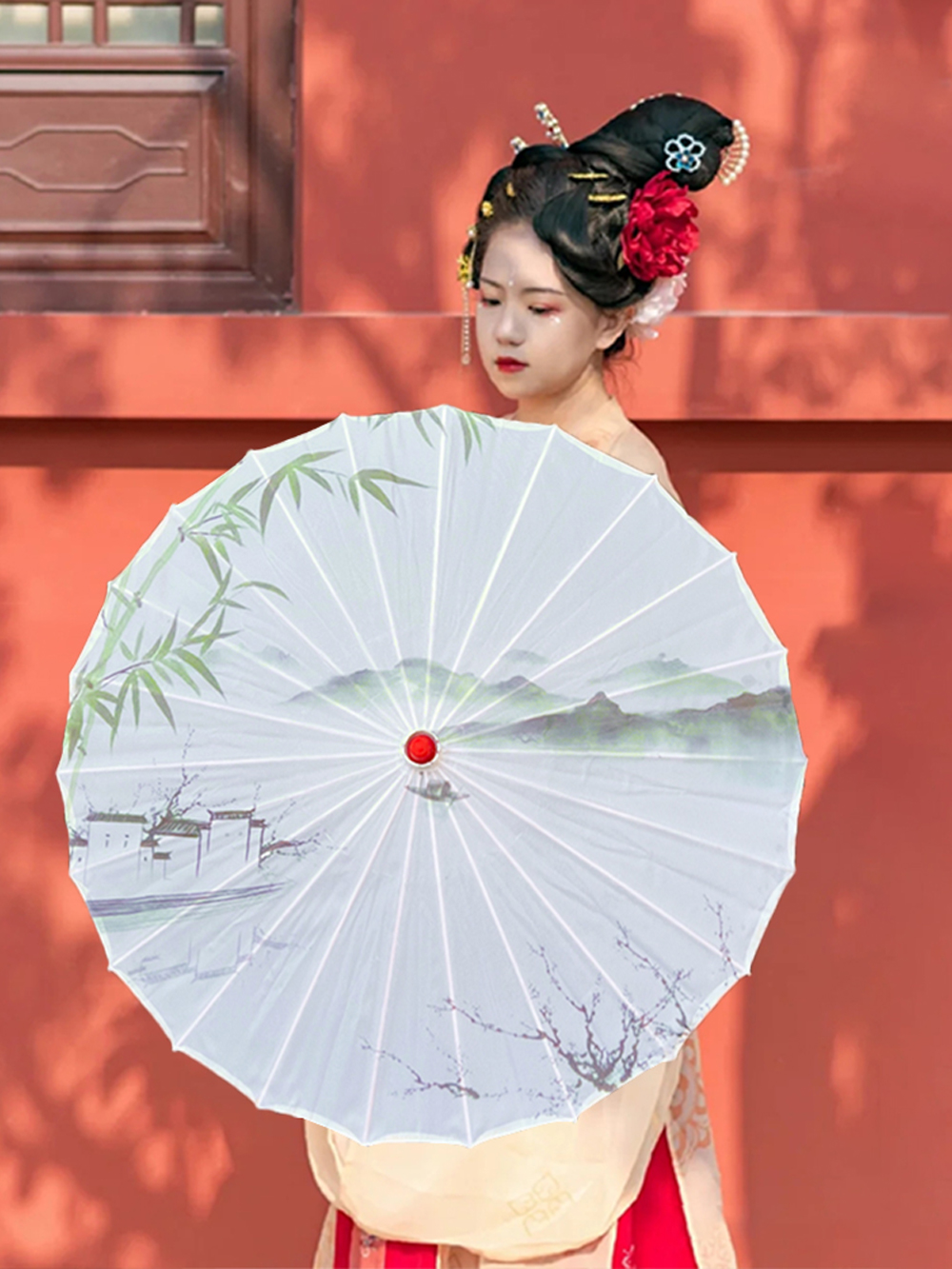 x70t油纸伞淡雅水墨中国风演出复古吊顶装饰摄影古典清明雨上古风