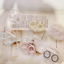 新款美瞳盒一体盒直接翻盖密封不漏水学生时尚流行方便隐形眼镜盒