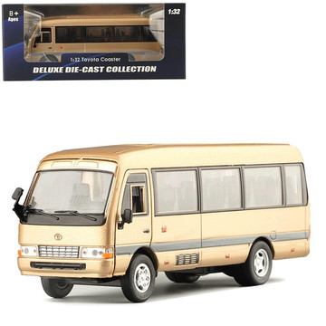 升辉1:32丰田考斯特中巴客车声光回力合金汽车模型玩具车847盒装