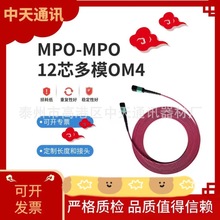 1接头为MPO-MPO的跳线 电信级12芯多模万兆OM4 坚固光纤连接器