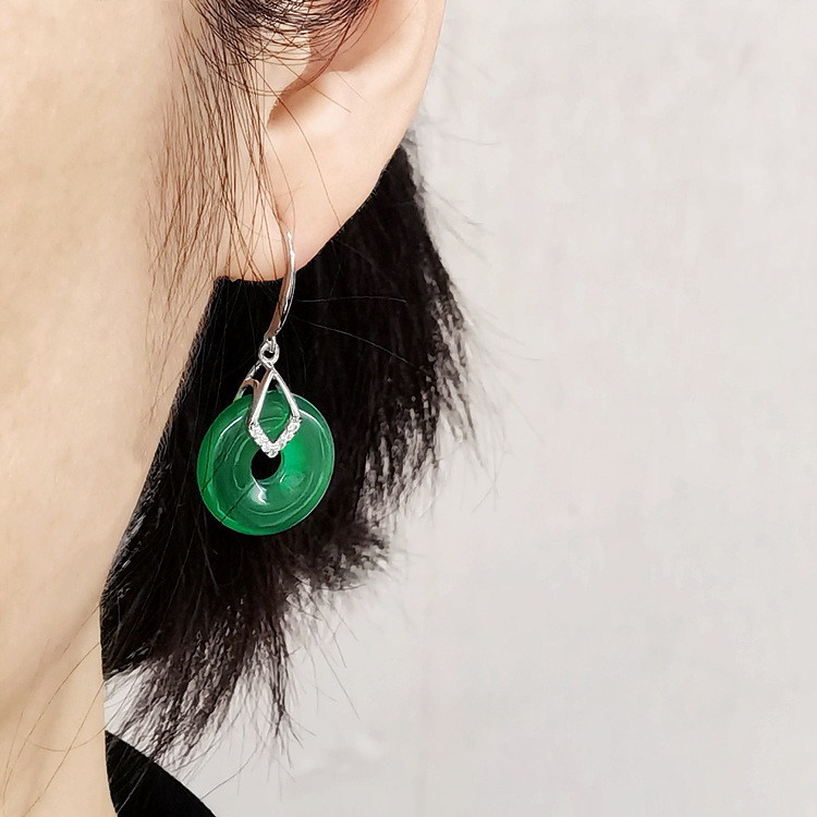 eh803914m镶石平安扣耳环